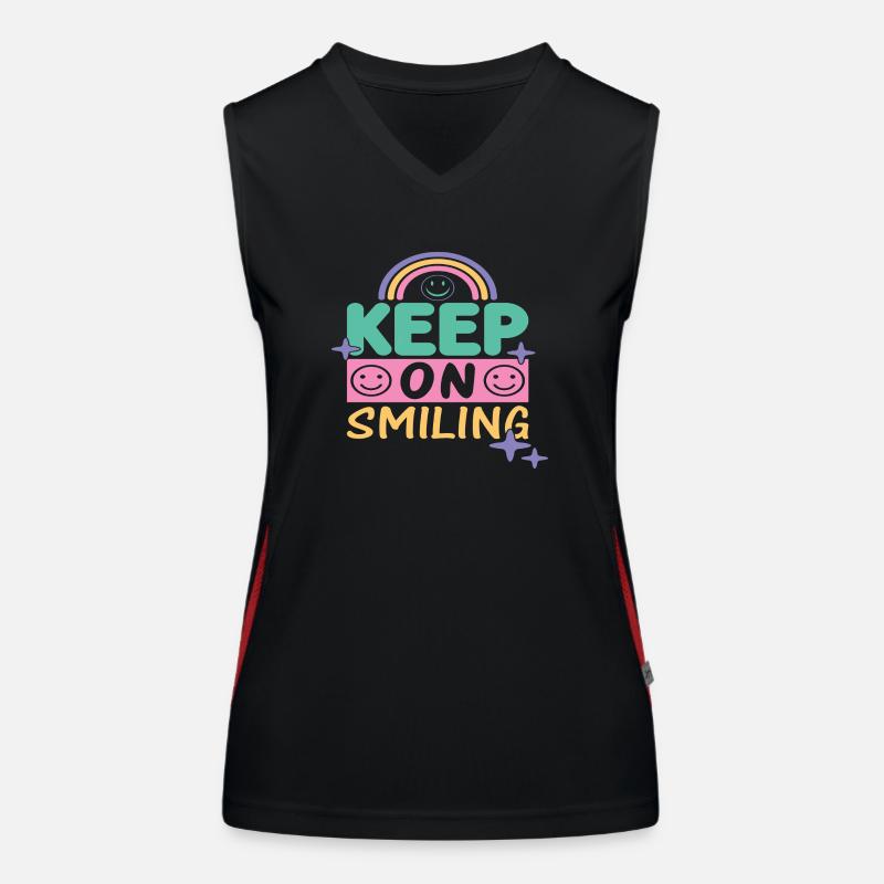 Keep On Smiling Funktionelles Kontrast-Tank Top für Frauen