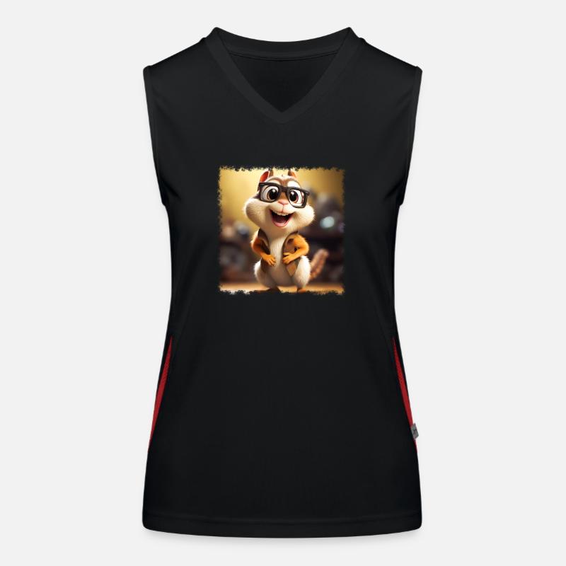 funny chipmunk Women's Functional Contrast Tank Top