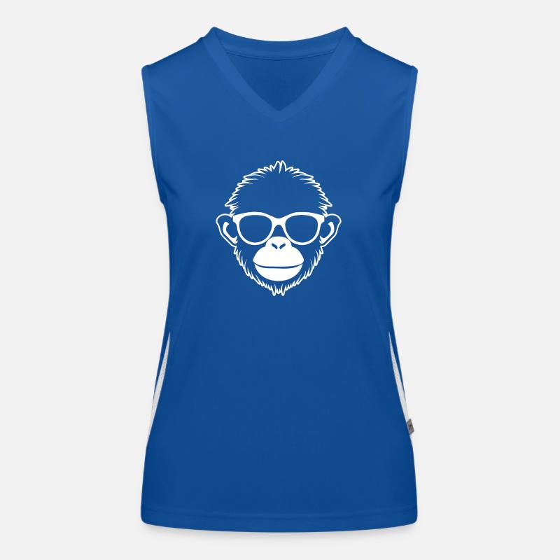 Singe Singe Visage de Singe Jungle Débardeur respirant contrasté Femme