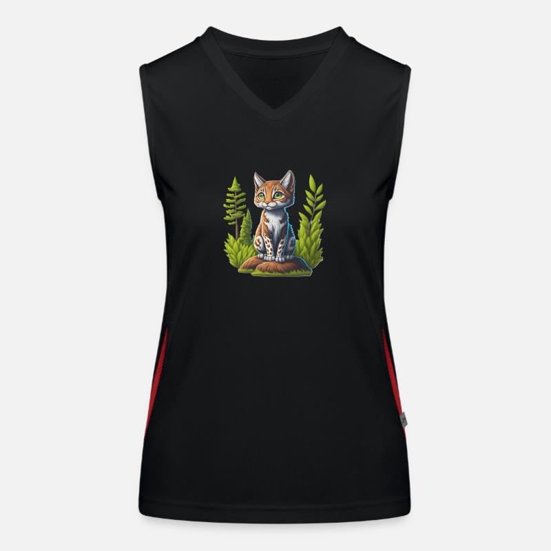 Kleiner Luchs Funktionelles Kontrast-Tank Top für Frauen