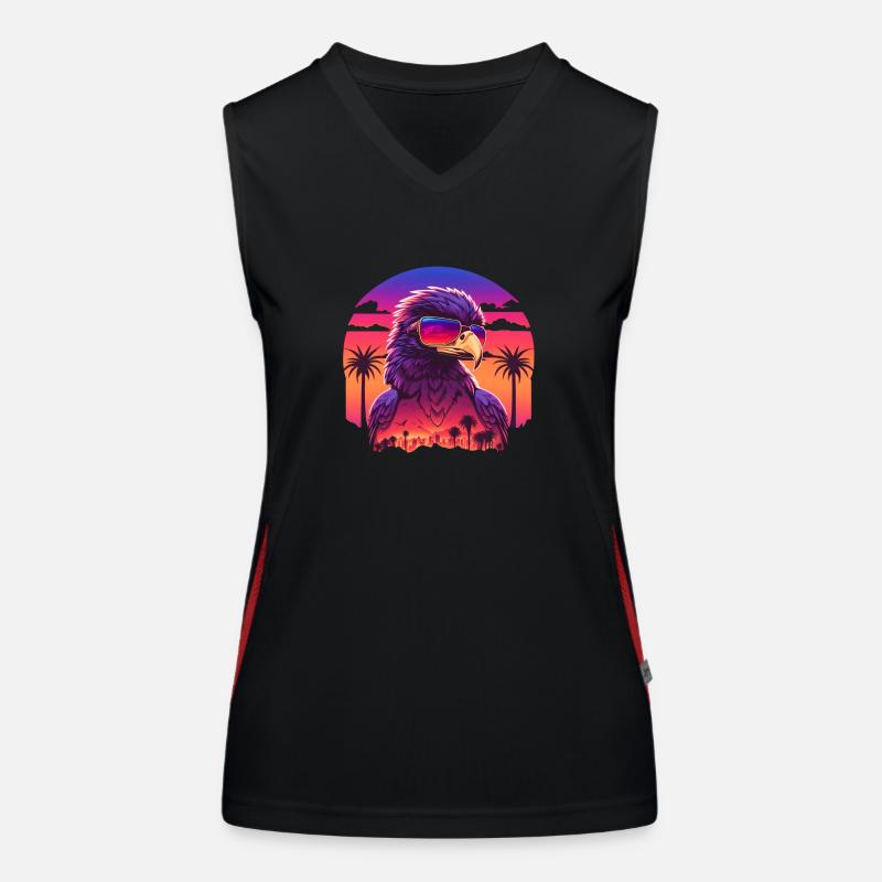 Synthwave eagle Funktionelles Kontrast-Tank Top für Frauen