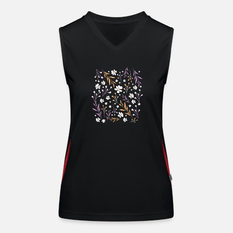 Blumenmotiv Lila Funktionelles Kontrast-Tank Top für Frauen