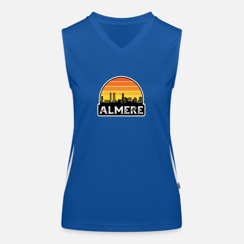 Almere Pays-Bas Flag Skyline Souvenir de voyage Débardeur respirant contrasté Femme