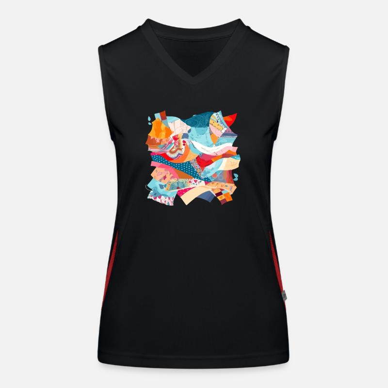 Patchwork de tissu n°3 Débardeur respirant contrasté Femme
