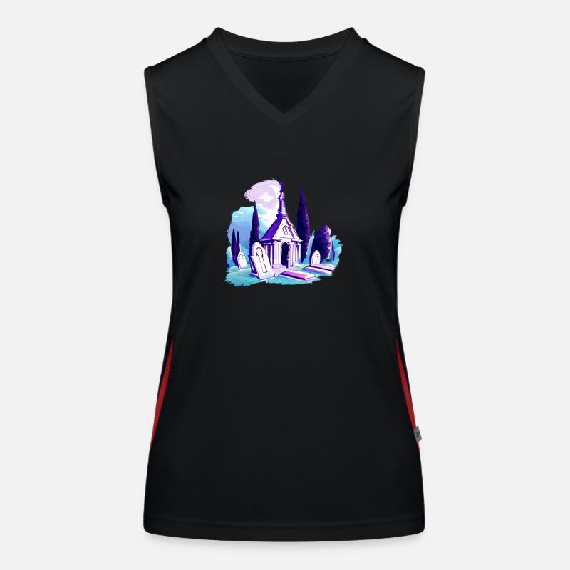 Cemetery, graves, graves, mausoleum Women's Functional Contrast Tank Top