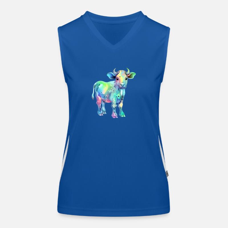 Rika, die bunte Kuh Funktionelles Kontrast-Tank Top für Frauen