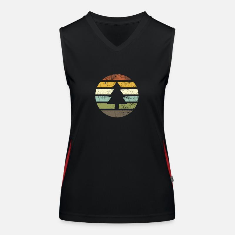 Retro pine tree Women's Functional Contrast Tank Top
