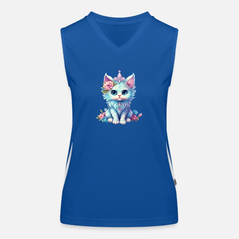 Fairy Cat Märchen Katze Kinder Mädchen Märchenwelt Funktionelles Kontrast-Tank Top für Frauen