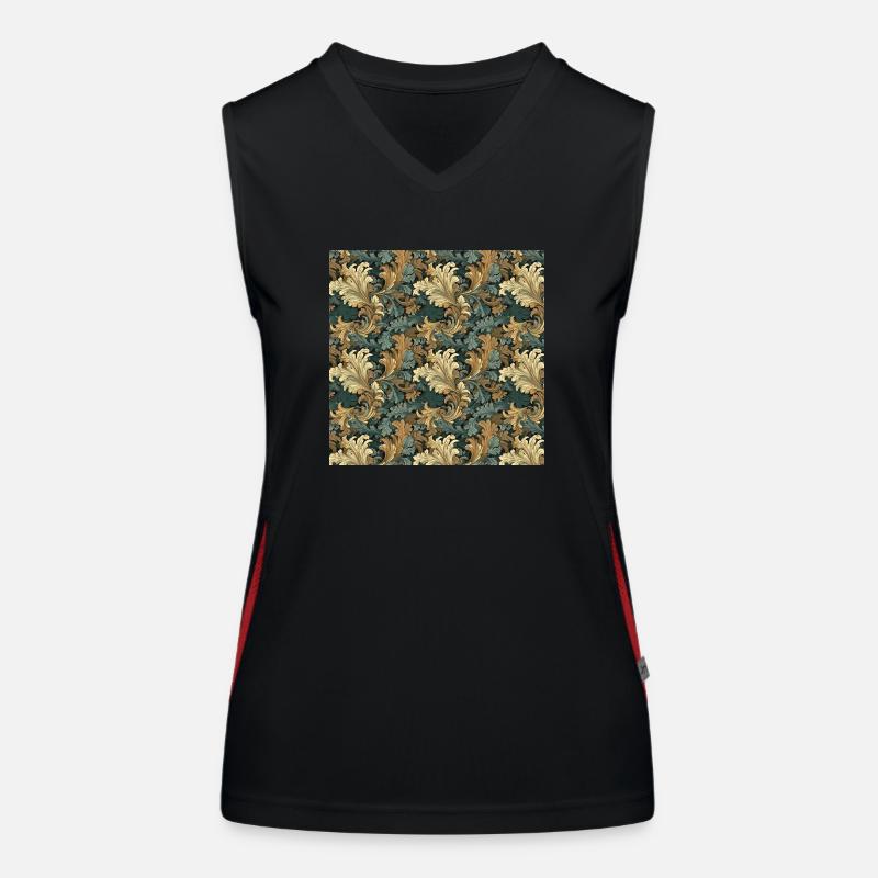 Leaves Seamless Pattern Leaf Foliage Nature Print Women's Functional Contrast Tank Top