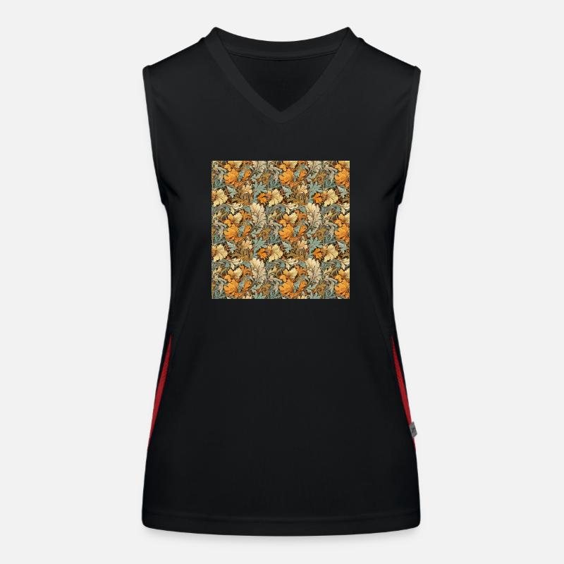 Leaves Seamless Pattern Leaf Foliage Nature Print Women's Functional Contrast Tank Top