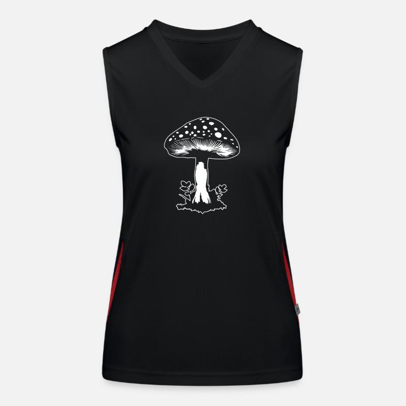 Champignon Cueilleur de champignons Champignons Champignons Débardeur respirant contrasté Femme