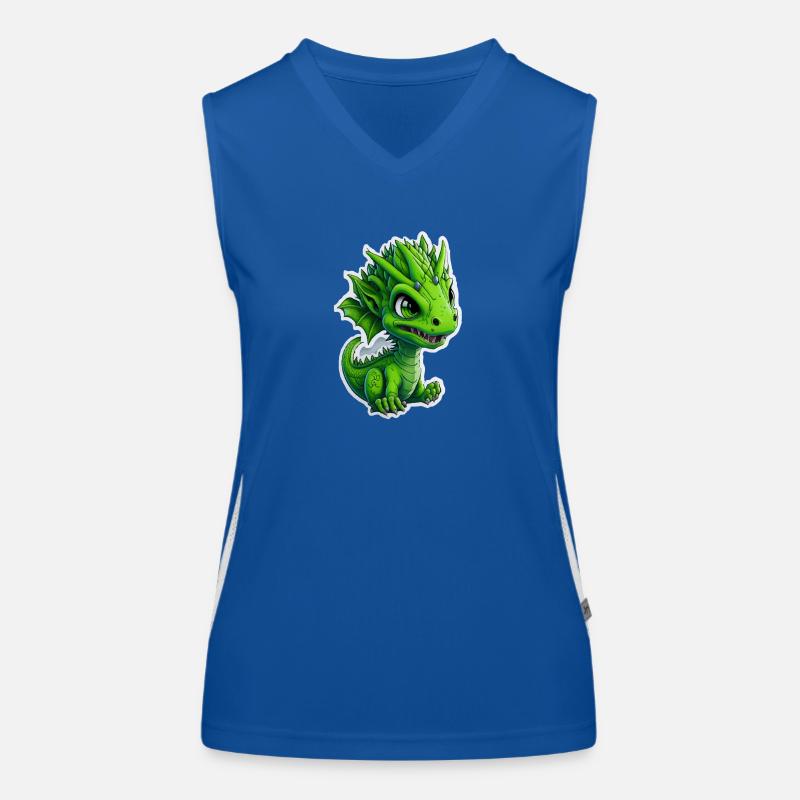 Babydrache, süß, glücklich, lächelnd Funktionelles Kontrast-Tank Top für Frauen