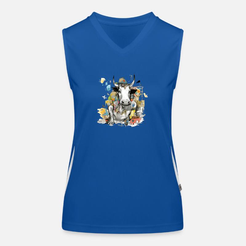 Juik der Stier Funktionelles Kontrast-Tank Top für Frauen