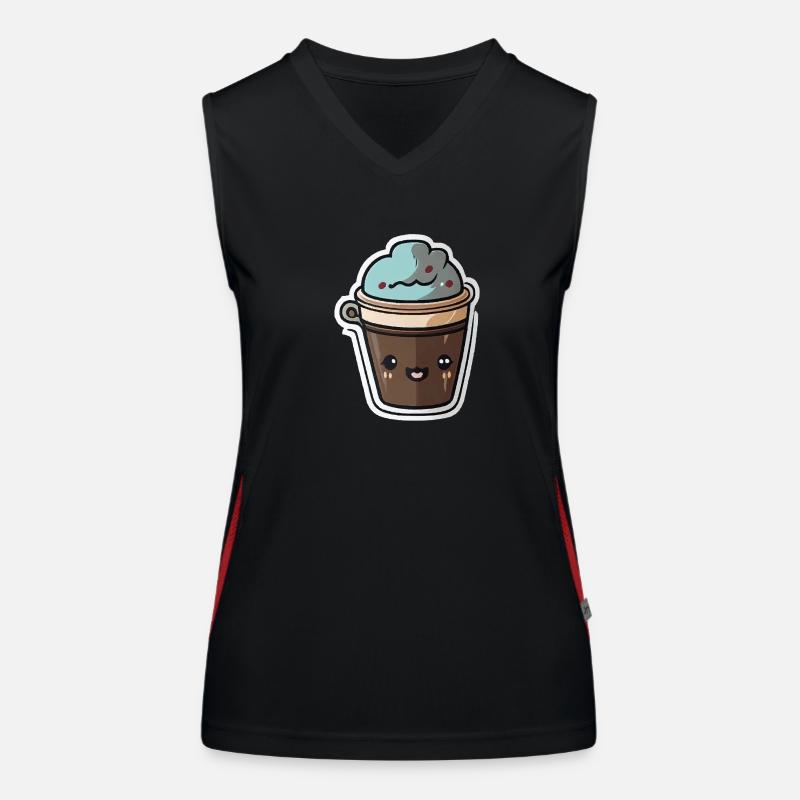 Kaffee Funktionelles Kontrast-Tank Top für Frauen