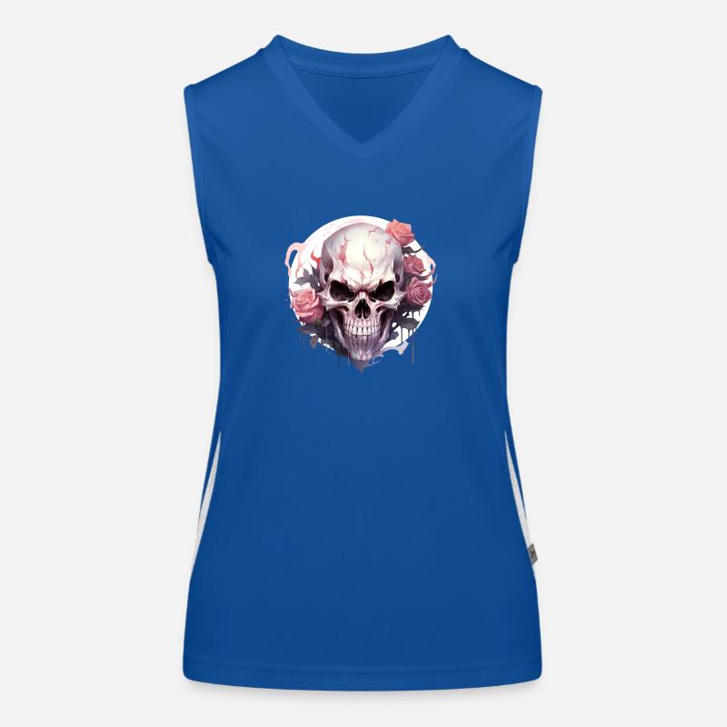 Skull Rose Débardeur respirant contrasté Femme