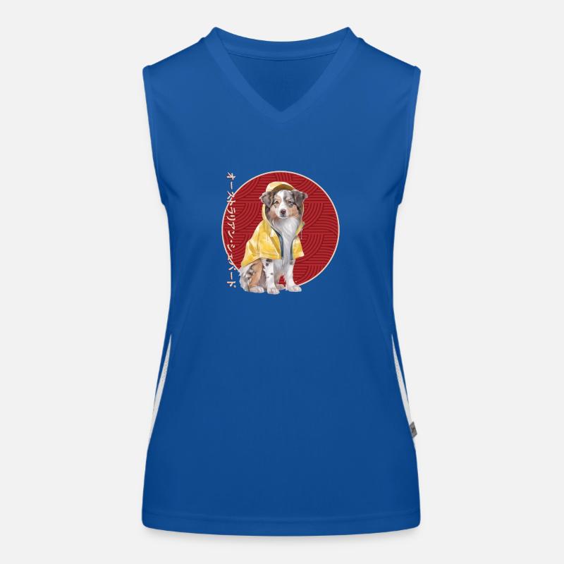Japanischer Australian Shepherd Regenmantel Funktionelles Kontrast-Tank Top für Frauen