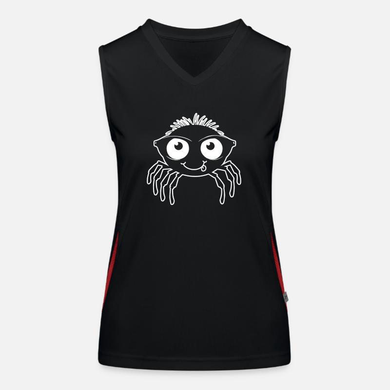 Spinne Spinnen Tiere Funktionelles Kontrast-Tank Top für Frauen