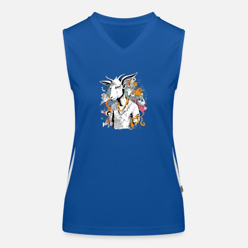Moko the goat man Women's Functional Contrast Tank Top