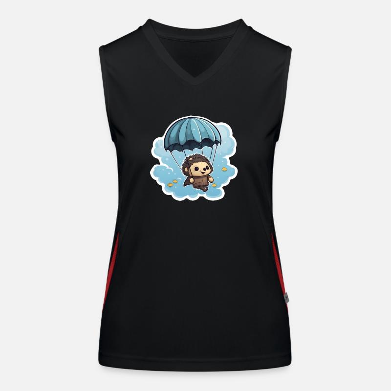 Igel mit Fallschirm Funktionelles Kontrast-Tank Top für Frauen