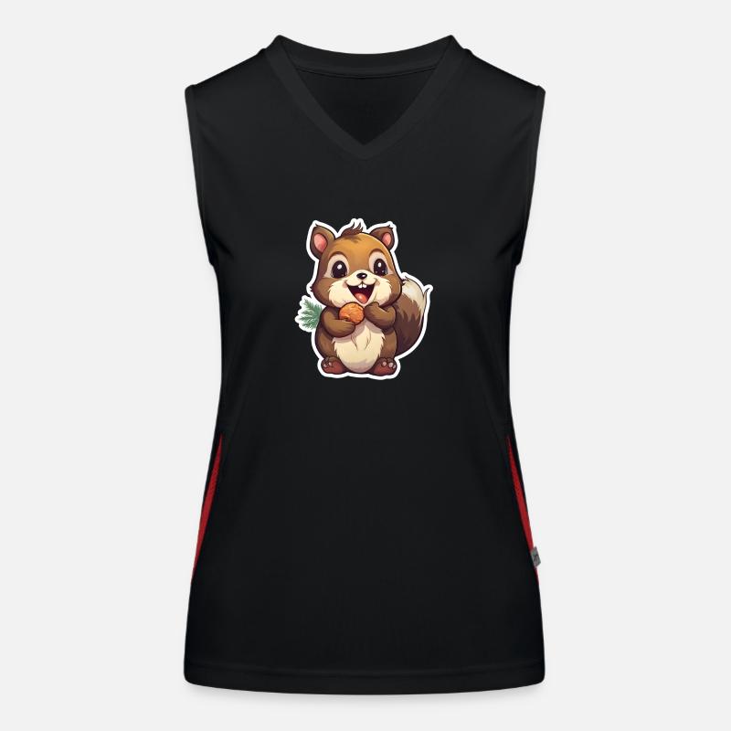 Süßes Eichhörnchen mit Nuss Funktionelles Kontrast-Tank Top für Frauen