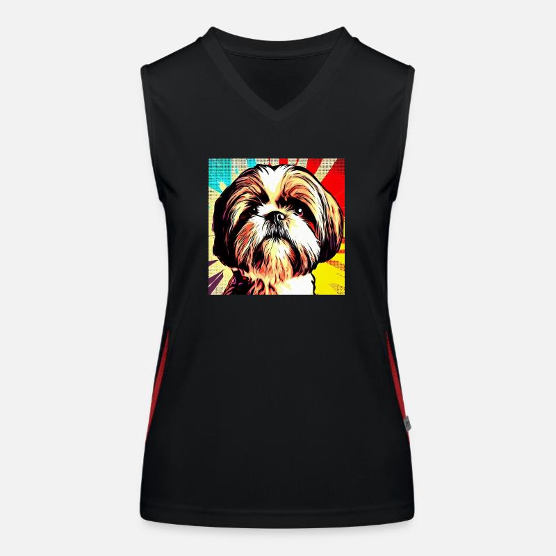 Shih Tzu Pop Art Débardeur respirant contrasté Femme