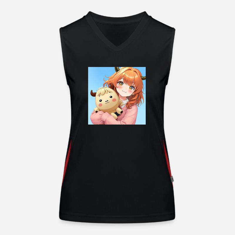 Fille d’anime écossaise Débardeur respirant contrasté Femme