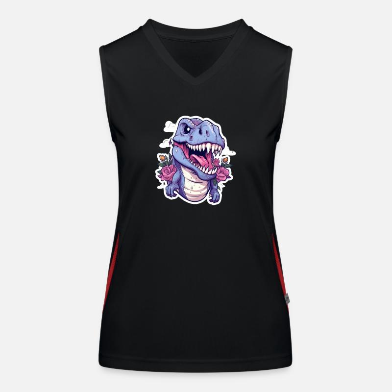 T Rex Dinosaur Women's Functional Contrast Tank Top
