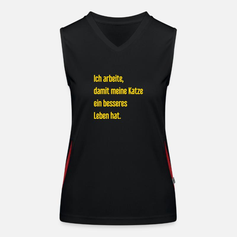 Für ein besseres Katzenleben arbeite ich! Funktionelles Kontrast-Tank Top für Frauen