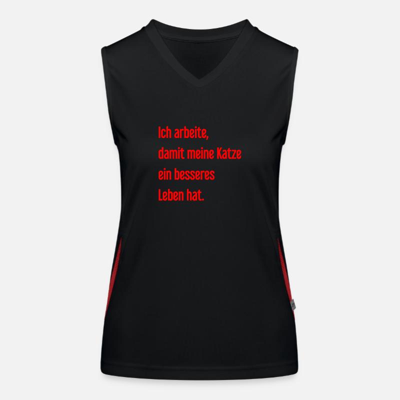 Für ein besseres Katzenleben arbeite ich! Funktionelles Kontrast-Tank Top für Frauen