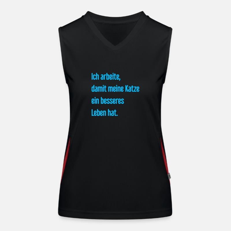 Für ein besseres Katzenleben arbeite ich! Funktionelles Kontrast-Tank Top für Frauen