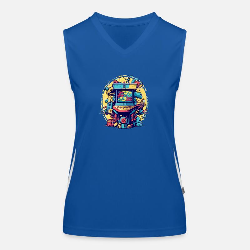 Retro gaming arcade Women's Functional Contrast Tank Top