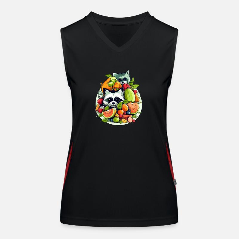 Cute animals in fruit n°2 Women's Functional Contrast Tank Top
