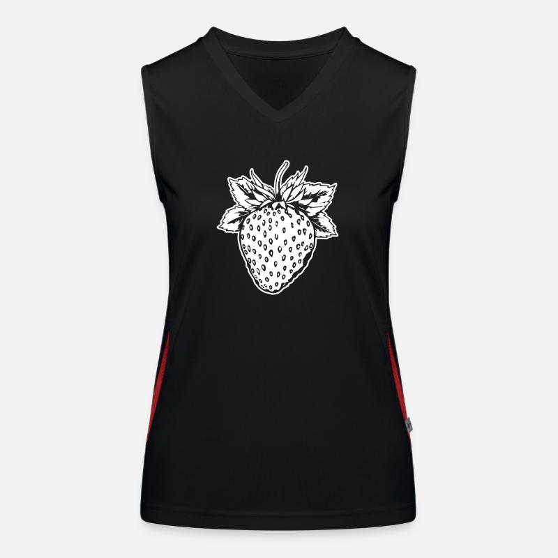 Erdbeere Obst Frucht Funktionelles Kontrast-Tank Top für Frauen