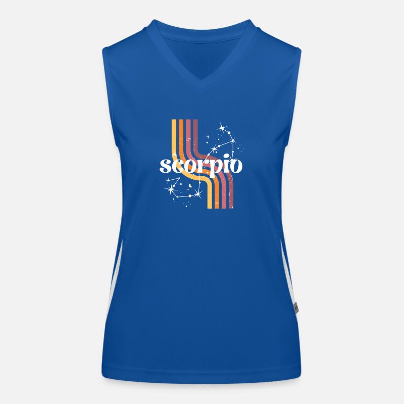 Skorpion Retro Horoskop Funktionelles Kontrast-Tank Top für Frauen