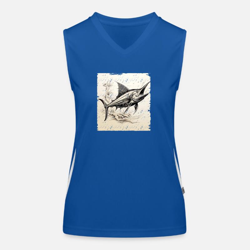 Style rétro Marlin Débardeur respirant contrasté Femme