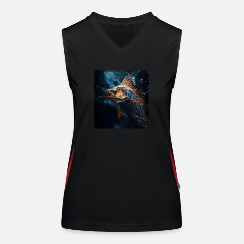 Marlin under Water Women's Functional Contrast Tank Top