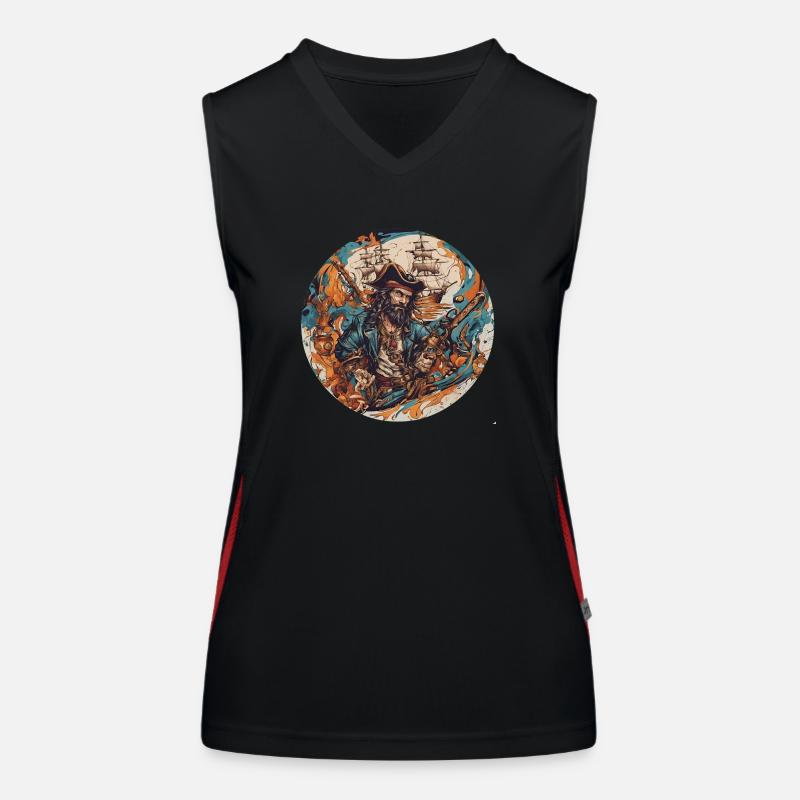Old Pirate Funktionelles Kontrast-Tank Top für Frauen