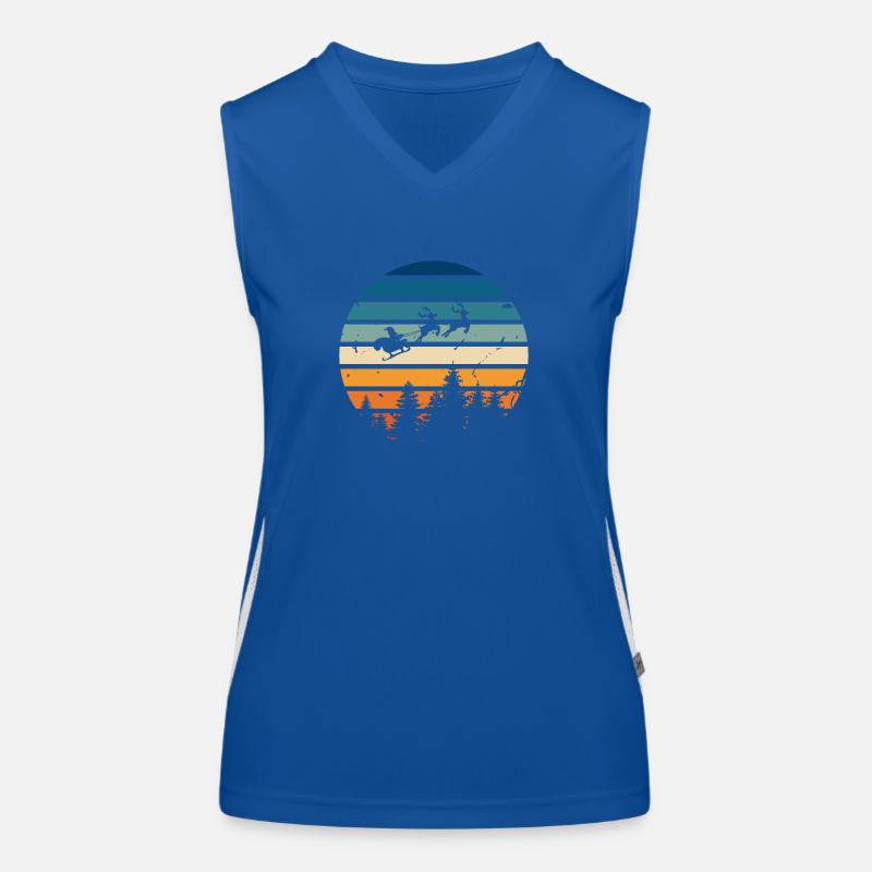 Retro-Weihnachtsmann Funktionelles Kontrast-Tank Top für Frauen