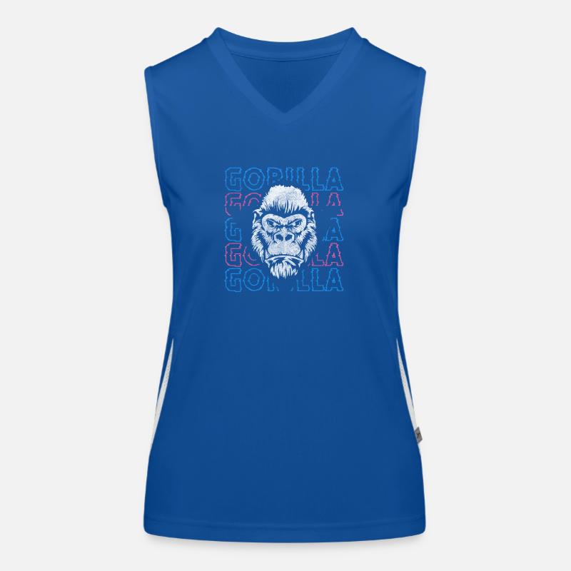 Starch silverback monkey chimpanzee Women's Functional Contrast Tank Top