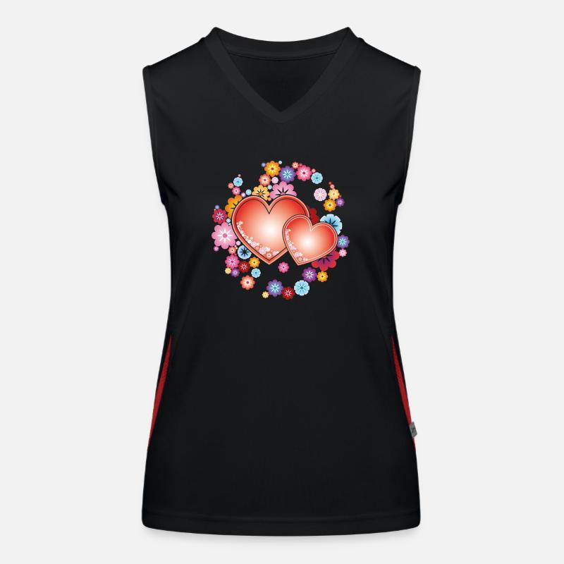 Zwei Herzen Funktionelles Kontrast-Tank Top für Frauen