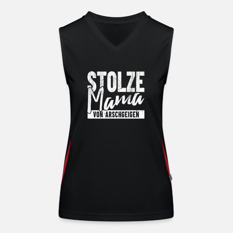 Stolze Mama von Arschgeigen Funktionelles Kontrast-Tank Top für Frauen