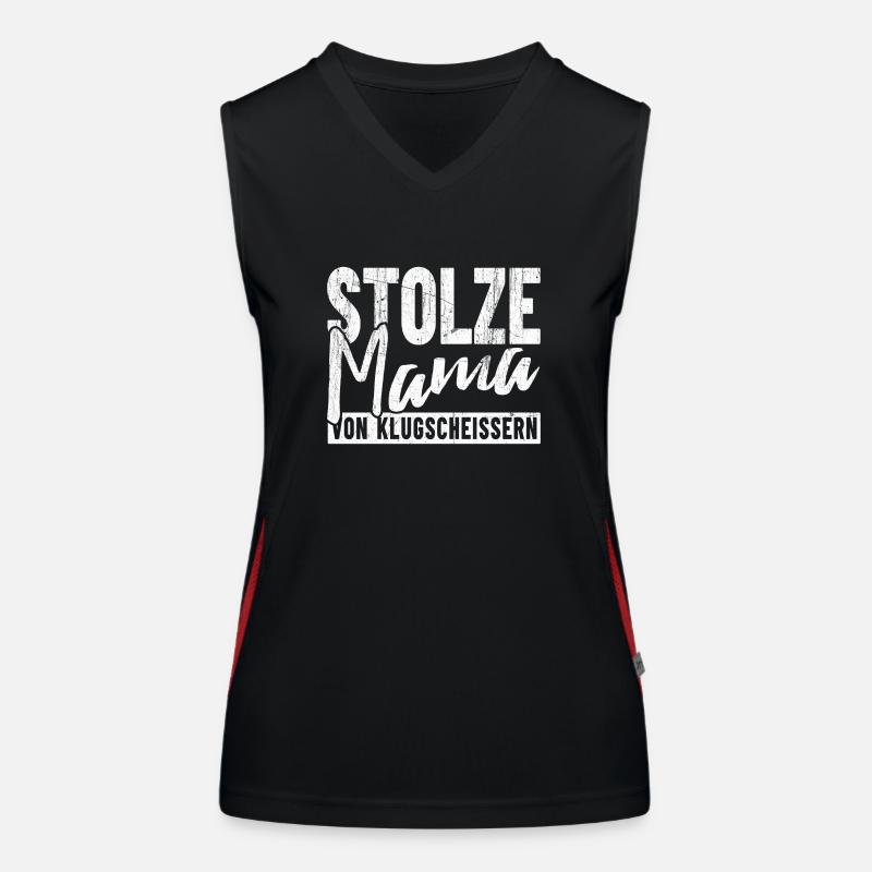 Stolze Mama von Klugscheissern Funktionelles Kontrast-Tank Top für Frauen