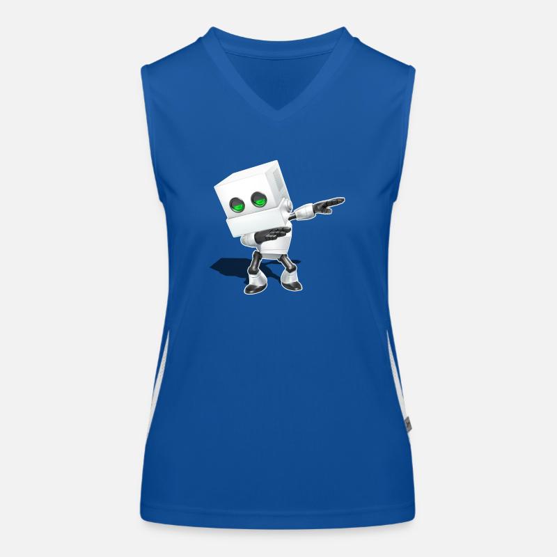 Dabbing Chibi Robot Débardeur respirant contrasté Femme