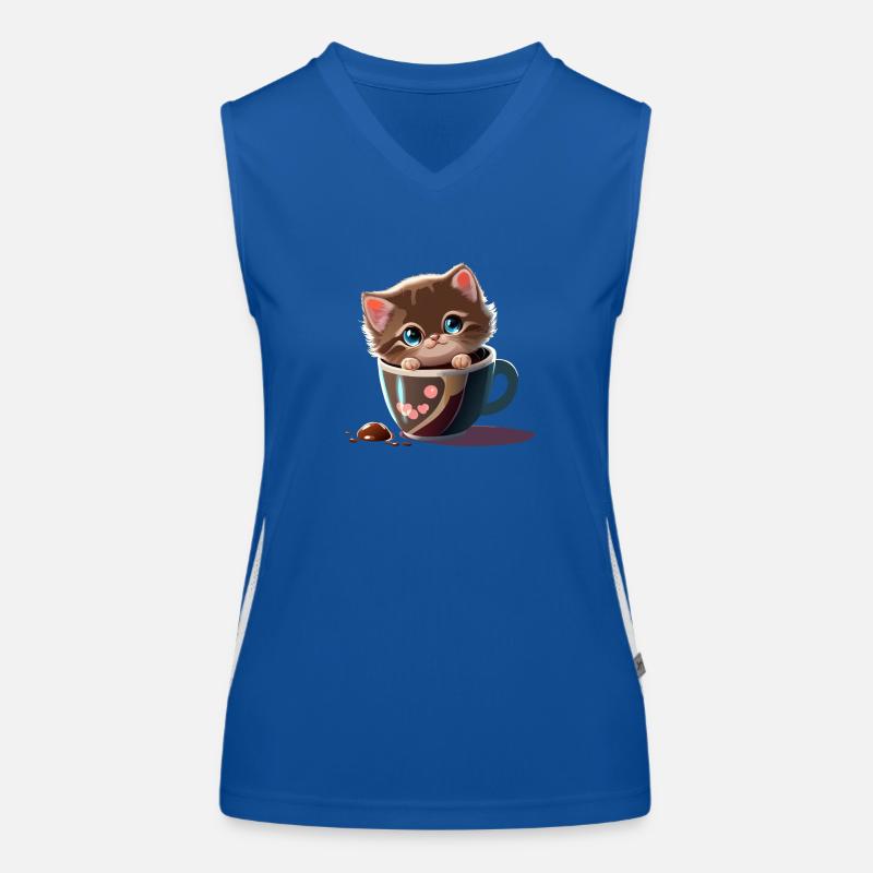cup cat Funktionelles Kontrast-Tank Top für Frauen