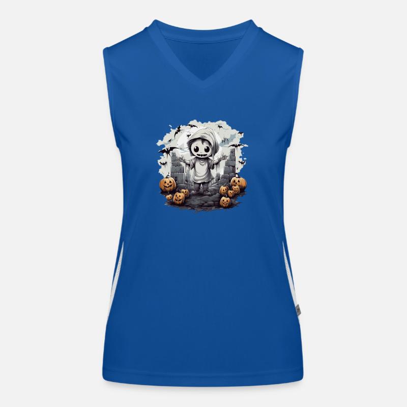 Chibi Skeleton Halloween Shirt Women's Functional Contrast Tank Top