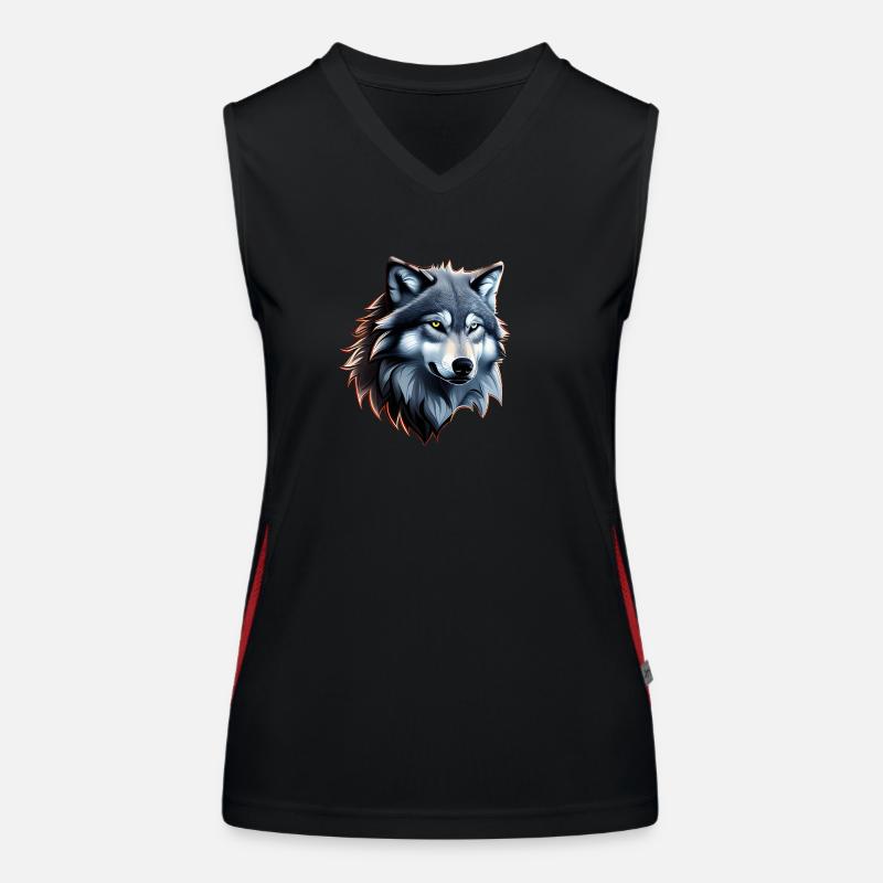Wolf Funktionelles Kontrast-Tank Top für Frauen