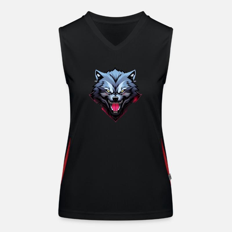 wütender Wolf Funktionelles Kontrast-Tank Top für Frauen
