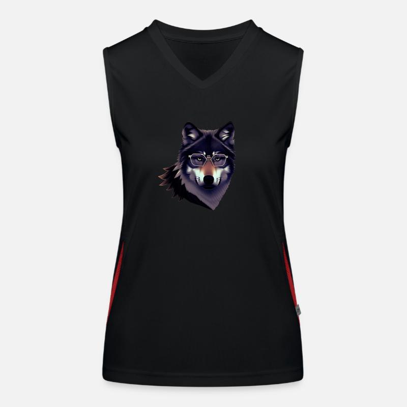 Wolf Funktionelles Kontrast-Tank Top für Frauen