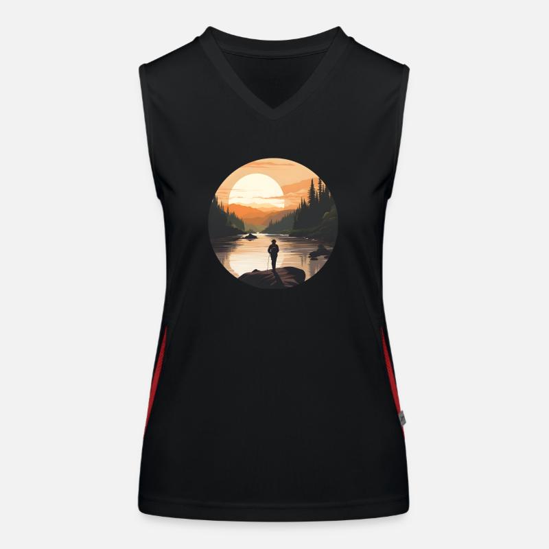 Un coucher de soleil au Canada Débardeur respirant contrasté Femme
