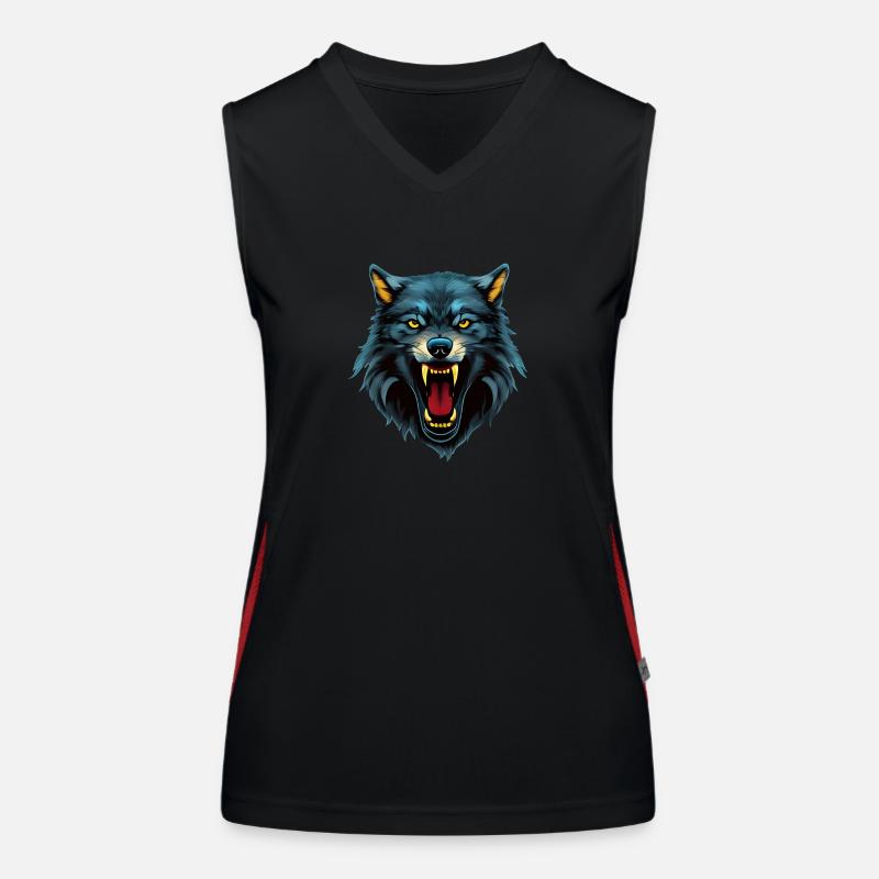 Wolf Funktionelles Kontrast-Tank Top für Frauen